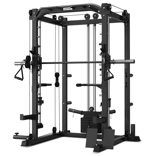 CORTEX SM-20 6-in-1 Power Rack with Smith & Cable Machine with 48kg Revolock V2 Adjustable Dumbbells + 130kg Pro Package