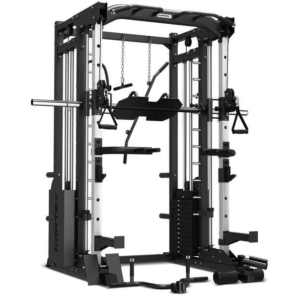 SM-25 6-in-1 Power Rack with Smith & Cable Machine + BN9 Bench + 100kg Olympic Weight Plate & Barbell Package