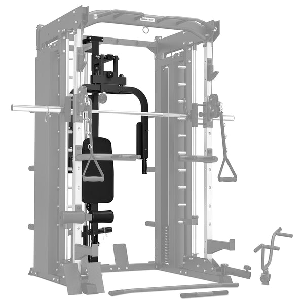 CORTEX SM-26 6-in-1 Power Rack with Dual Stack Smith & Cable Machine + Jammer Arms + Chest Fly Attachment + 30kg Weights Add On + BN-9 Bench + Ultimate Olympic Bumper Weight Plate & Barbell Package