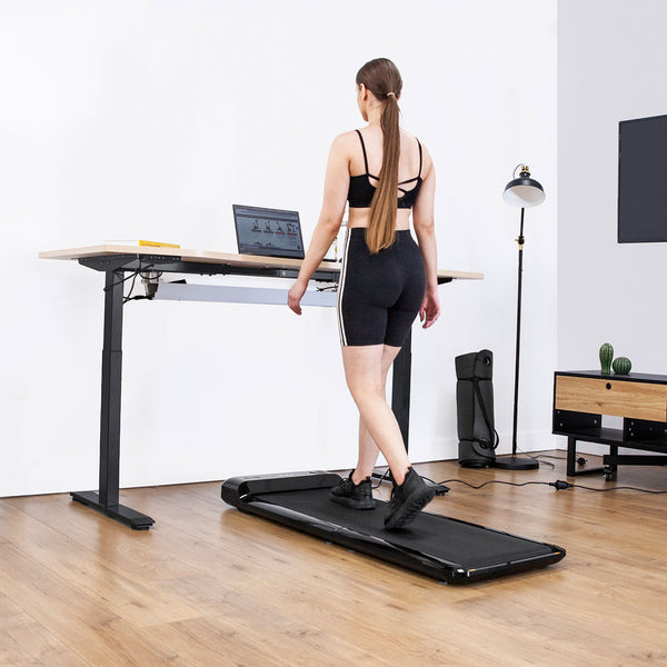 WalkingPad M2 Treadmill with ErgoDesk Automatic White Standing Desk 1800mm + Cable Management Tray