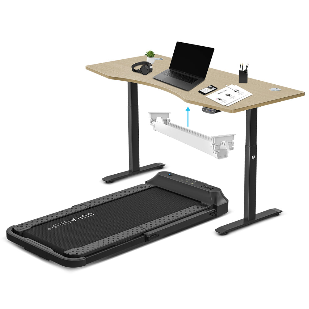 Lifespan Fitness V-Fold Treadmill with ErgoDesk Automatic Oak Standing ...